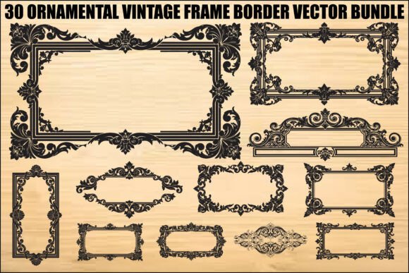 Ornamental Vintage Frame Border Bundle vintage frame vector svg png transparent