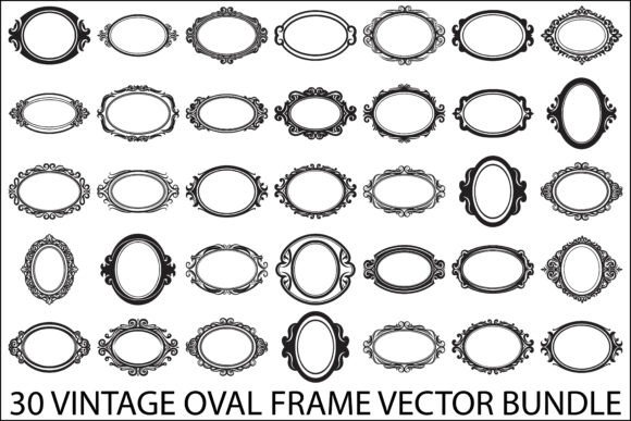 Vintage Oval Frame Vector Bundle vintage frame vector svg png transparent