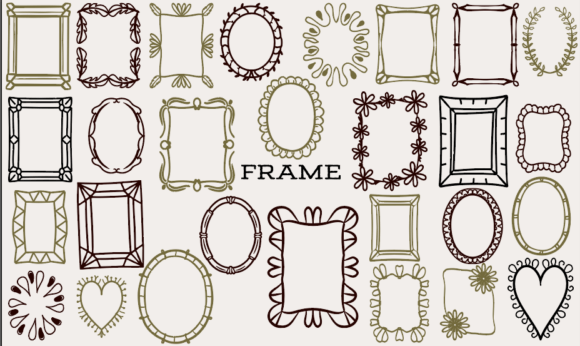 Hand Drawn Decorative Frame Clipart SVG vintage heart frame png transparent wedding