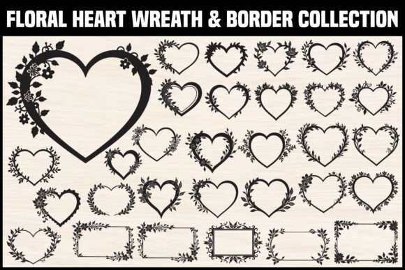 Romantic Floral Heart Frame Bundle vintage heart frame png transparent wedding
