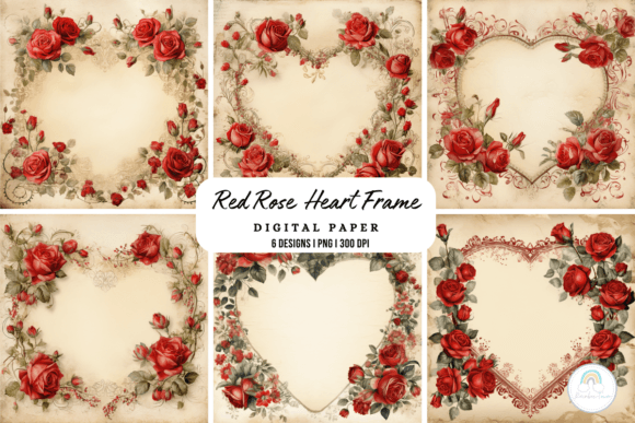 Vintage Rose Heart Frame Background vintage heart frame png transparent wedding