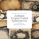 Antique Frame Label Ephemeras vintage label frame png border design