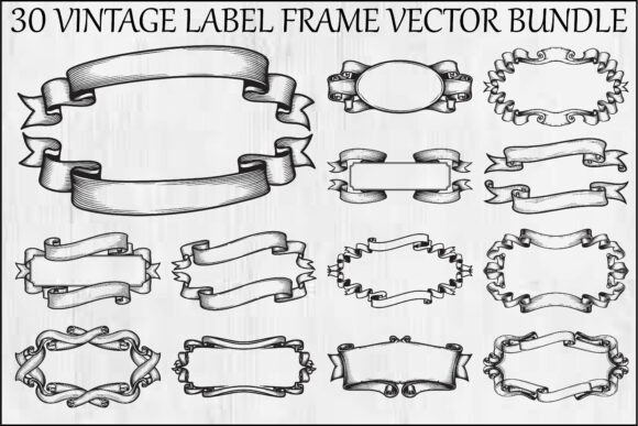 Vintage Label Frame Vector Bundle Vol. 2 vintage label frame png border design