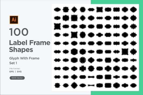 Label Frame Shape Glyph 100 vintage label frame png border design