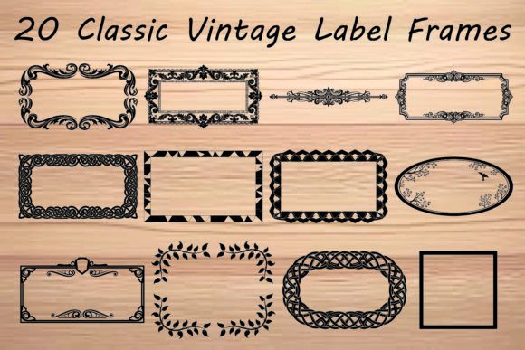 Classic Vintage Label Frames Bundle vintage label frame png border design
