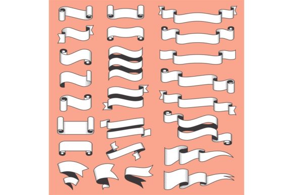 Flat Vintage Ribbons vintage label frame png border design