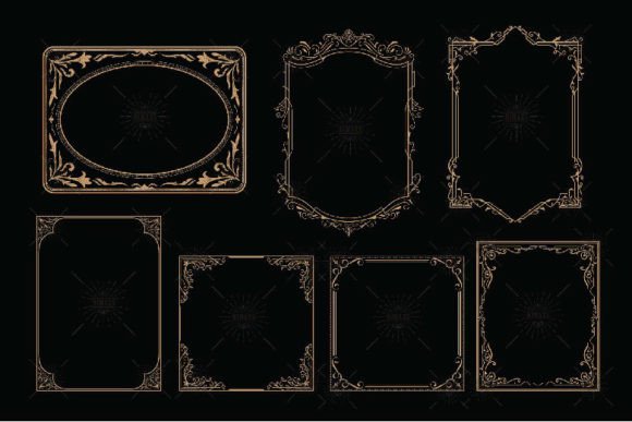Set Vintage Frame Label Vintage Border vintage label frame png border design