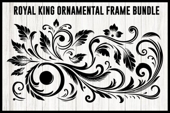 Royal King Ornamental Frame Bundle vintage label frame png border design