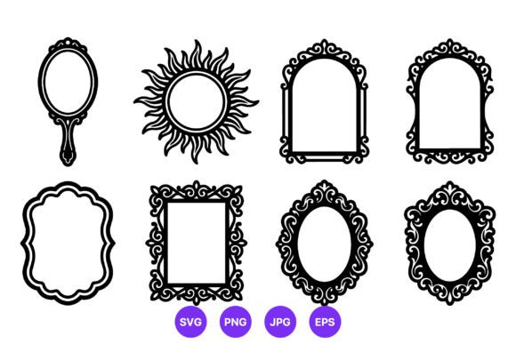 Vintage Ornamental Mirror Frame Vector vintage jewelry mirror frame antique