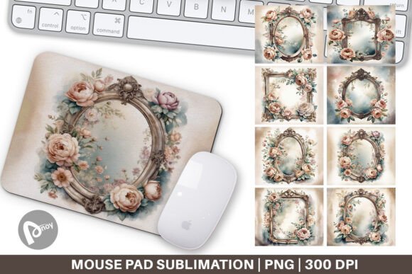 Mouse Pad Antique Mirror vintage jewelry mirror frame antique