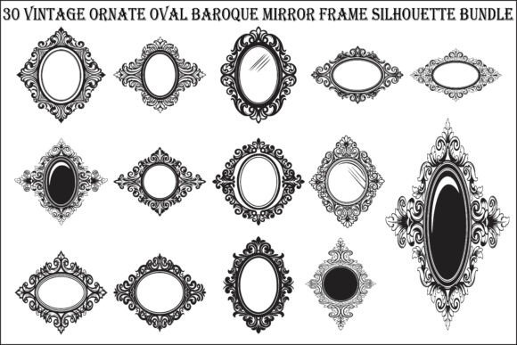 Baroque Oval Mirror Frame Bundle Vol. 3 vintage jewelry mirror frame antique