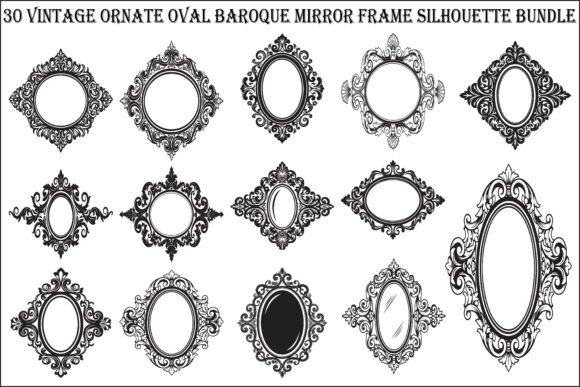 Baroque Oval Mirror Frame Bundle vintage jewelry mirror frame antique