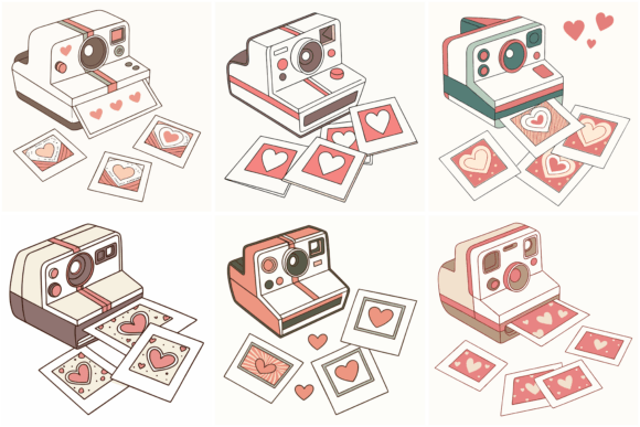 Vintage Polaroid Camera with Heart vintage polaroid frame png transparent