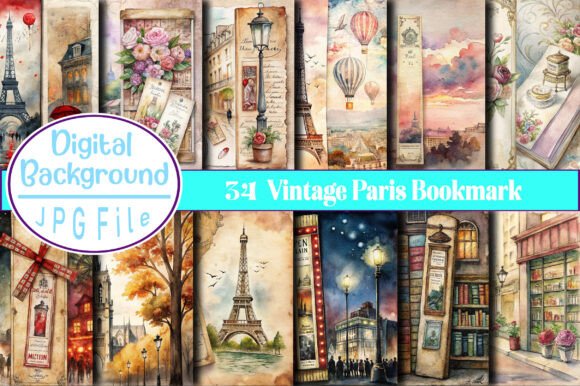 Vintage Paris Bookmark Junk Journal vintage style aesthetic handmade bookmark