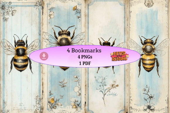 Vintage Bee Bookmark Set vintage style aesthetic handmade bookmark