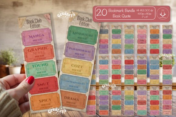 Book Club Ticket Bookmark Bundle Reading Vol. 2 vintage ticket printable ephemera junk journal