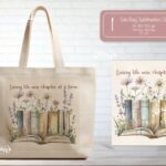 Book Lover Quote Tote Bag Sublimation Vol. 15 vintage tote bag sublimation png design