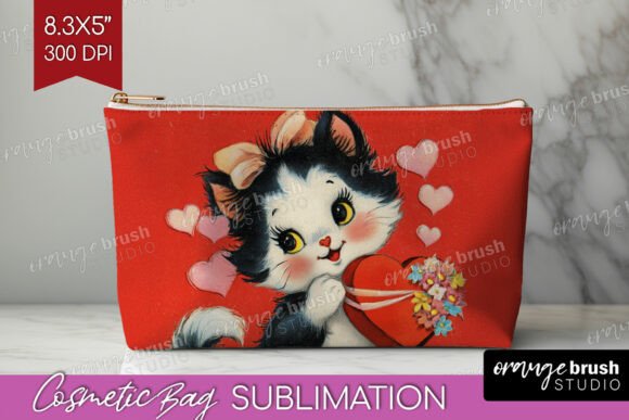 Vintage Valentine Cosmetic Bag PNG Vol. 26 vintage tote bag sublimation png design