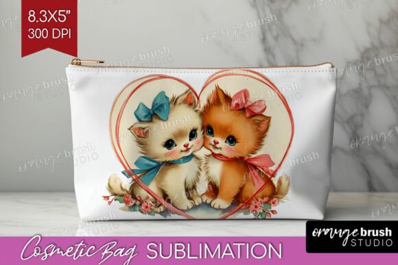 Vintage Valentine Cosmetic Bag PNG Vol. 38 vintage tote bag sublimation png design