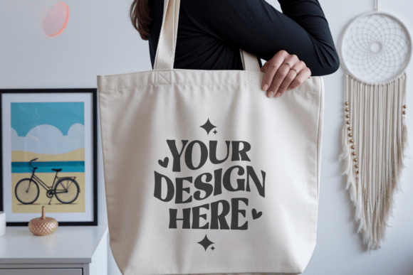 Boho Tote Bag Mockup Vol. 26 vintage tote bag sublimation png design