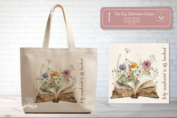 Book Lover Quote Tote Bag Sublimation Vol. 14 vintage tote bag sublimation png design