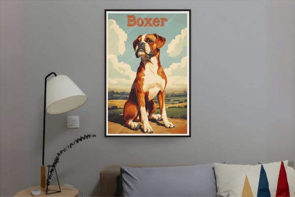 Boxer Dog Vintage Wall Art Poster vintage wall art printable