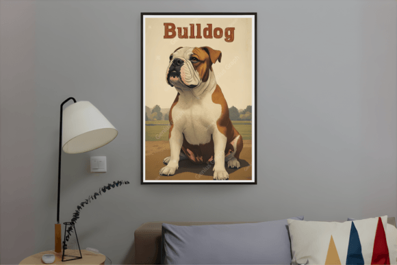 Bulldog Vintage Wall Art Poster vintage wall art printable