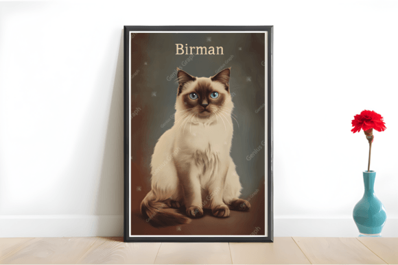 Birman Cat Vintage Wall Art Poster vintage wall art printable