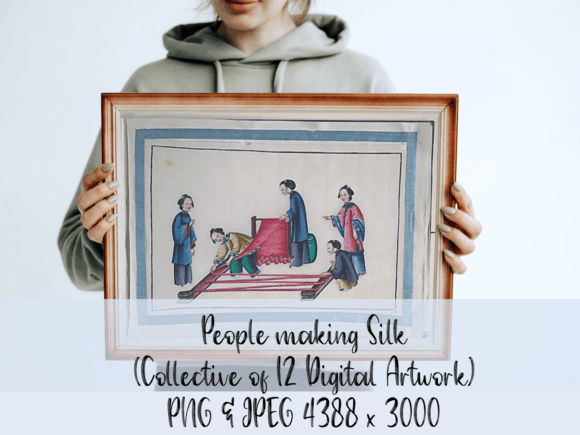 Silk Making Vintage Artwork vintage wall art printable