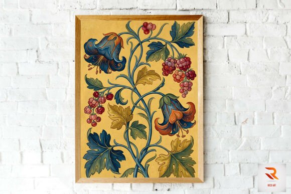 Stunning Retro Vintage Flowers Wall Art vintage wall art printable