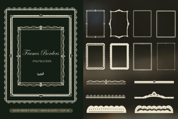 Elegant Vintage Frame Borders PNG SVG vintage frame white transparent png