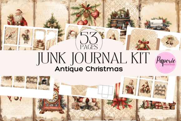 junk journal gift kit antique christmas junk journal kit printable