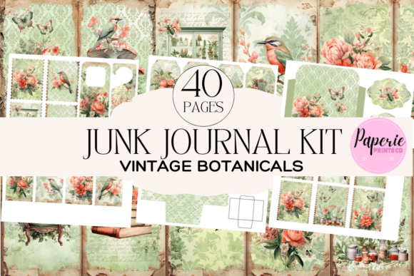 junk journal gift kit vintage botanical junk journal kit printable