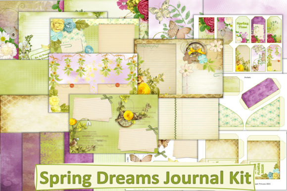 junk journal gift kit printable junk journal kit spring dreams printable
