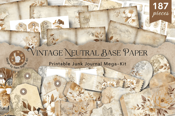 junk journal gift kit printable junk journal mega kit neutral printable