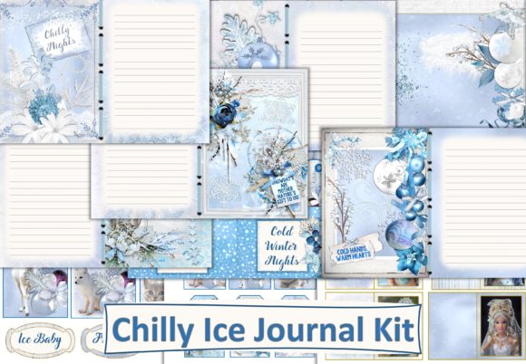 junk journal gift kit chilly ice wonderland journal kit printable
