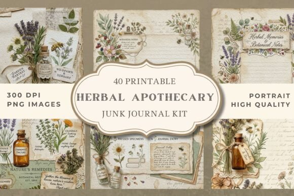 junk journal flip through herbal apothecary junk journal kit printable
