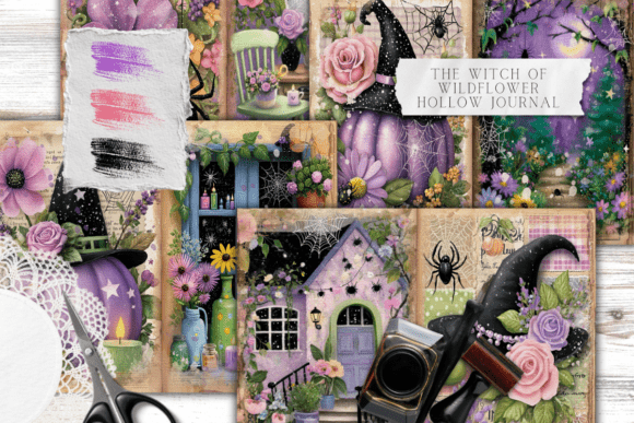 junk journal flip through the witch of wildflower hollow journal printable