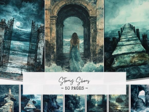 junk journal flip through stormy shores junk journal pages printable