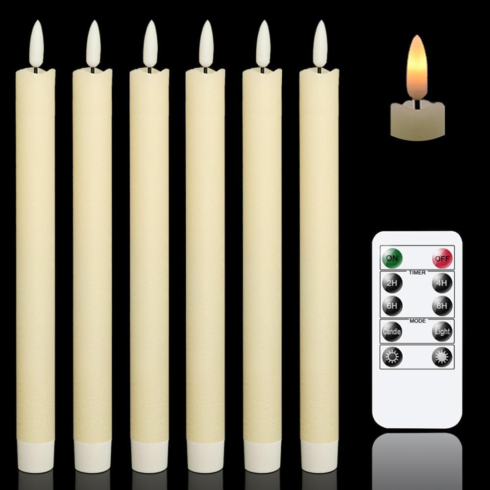 vintage xmas decor flameless flickering taper candles