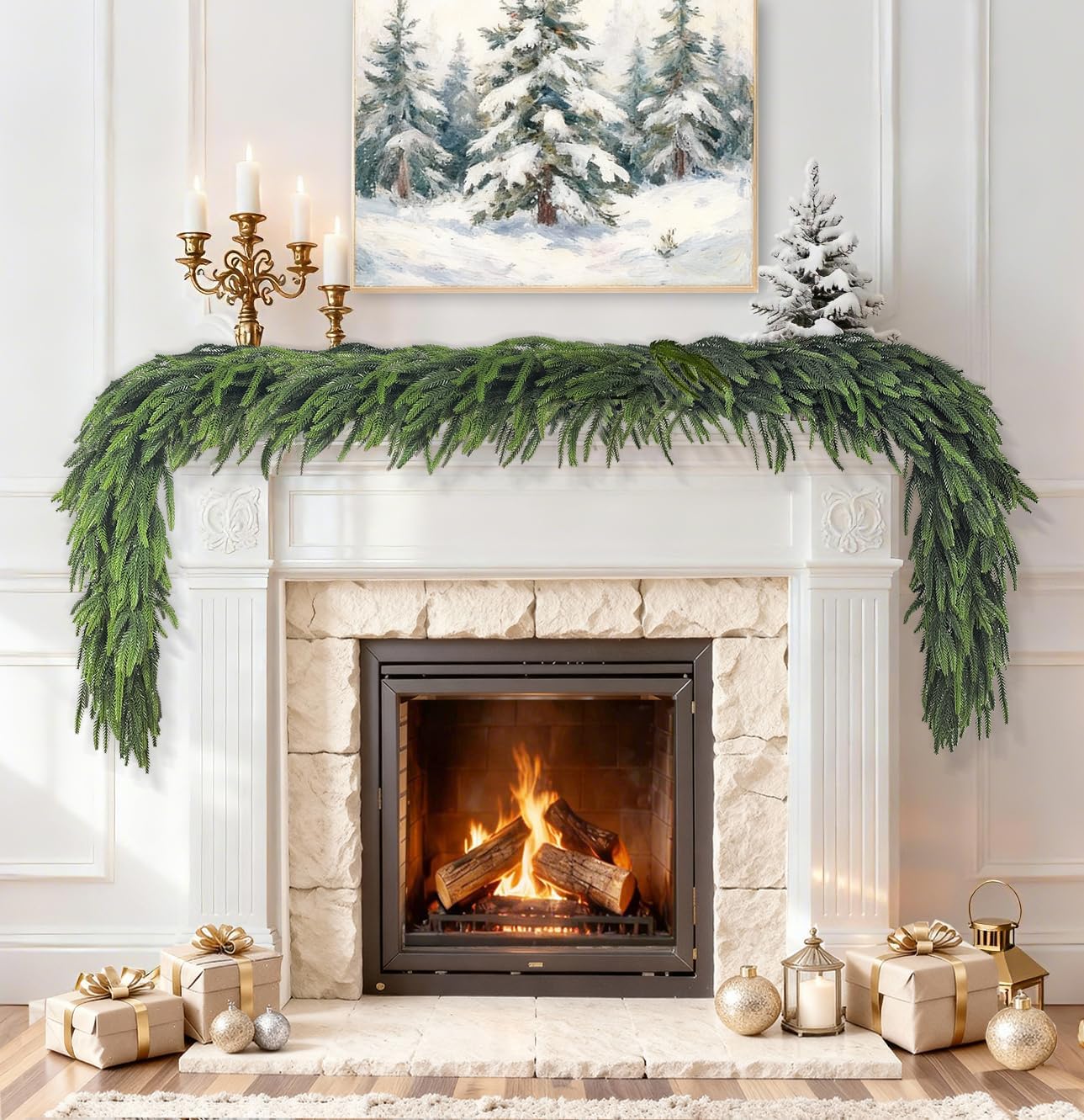vintage outdoor xmas decorations real touch pine garland