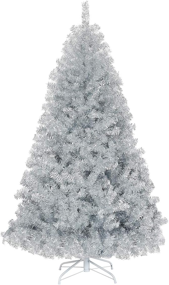 vintage silver xmas tree artificial hinged