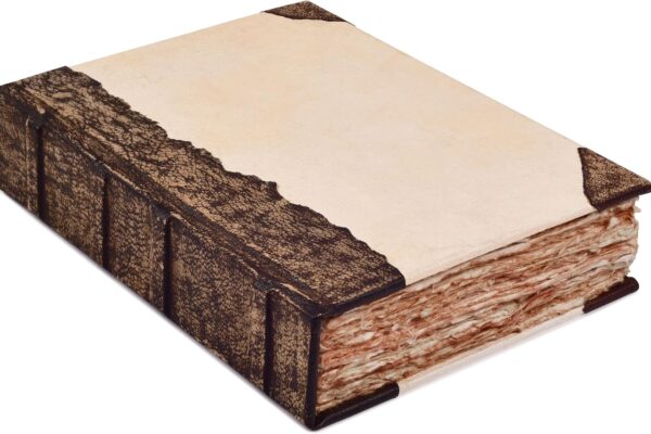 leather bound vintage journal deckle edge watercolor paper diy junk journal