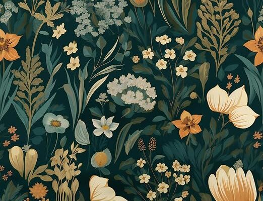 vintage floral wallpaper orainege peel and stick removable