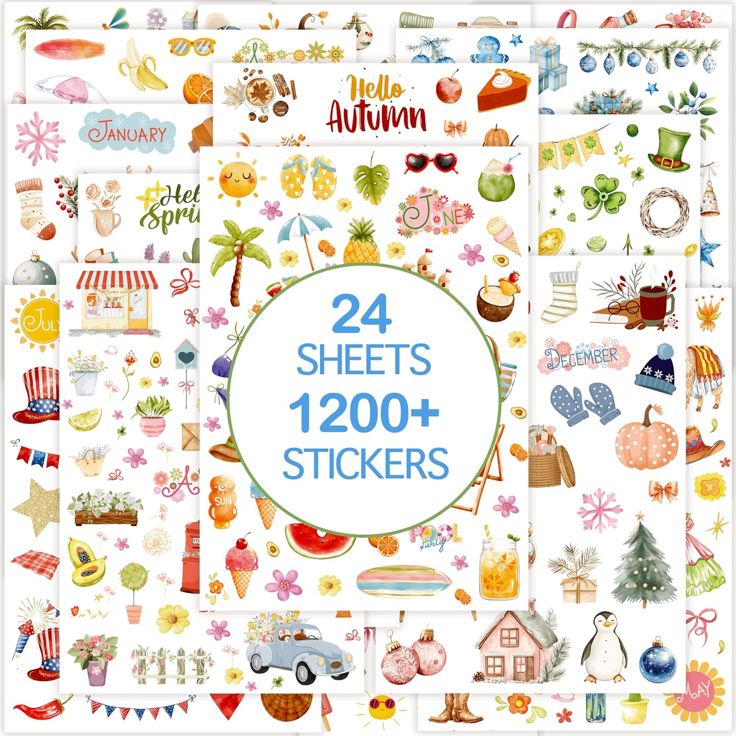hand painted vintage planner stickers for scrapbook journal