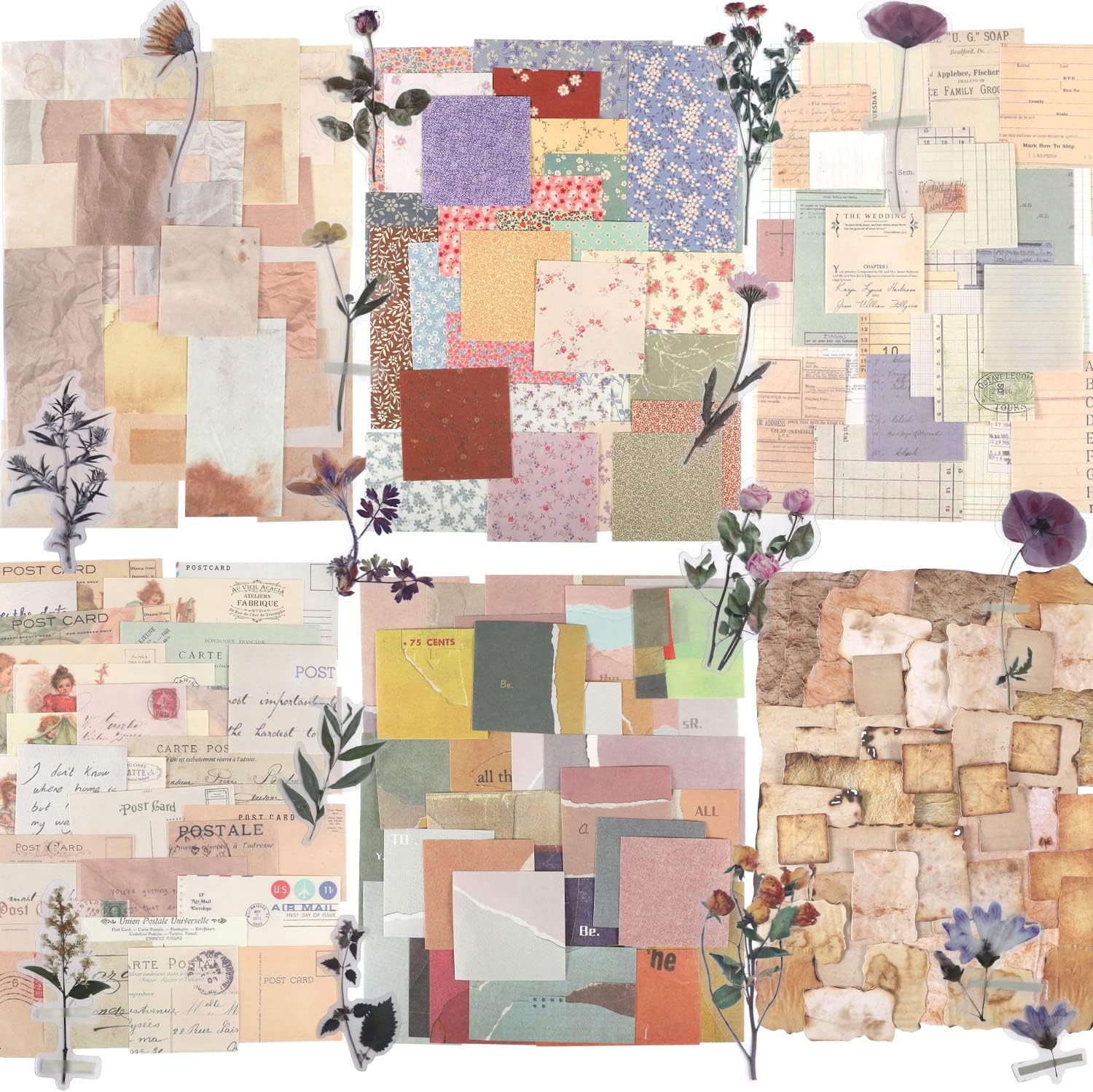 vintage journaling scrapbook paper set stickers journal
