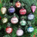 mercury glass vintage style christmas baubles ornament set