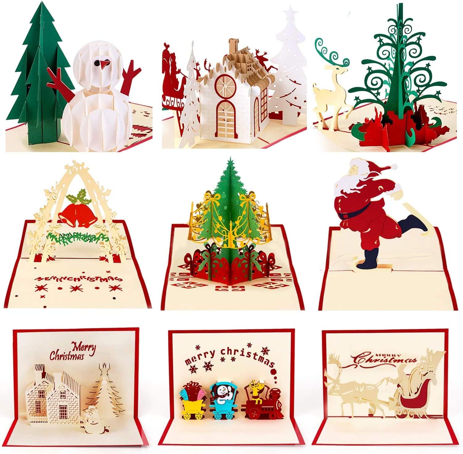 vintage 3d pop up christmas holiday cards