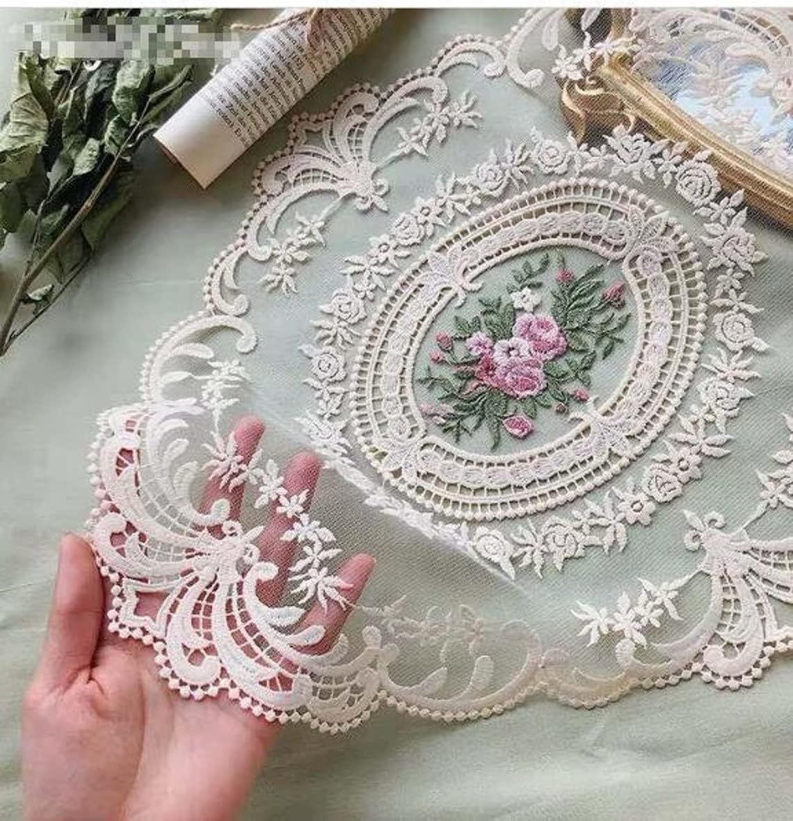 vintage crochet lace placemat set christmas table gift