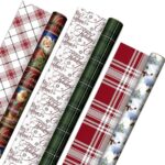 Hallmark reversible vintage Santa snowmen wrapping paper rolls